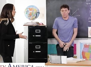 Naughty America - McKenzie Lee fucks her student so he can focus better in class