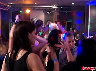 Cumshot loving euro babes facialized at party